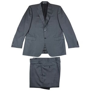 CANALI 1934 Suit Mens 46L / 39x32 Charcoal Wool Two Button Jacket Italy EUC